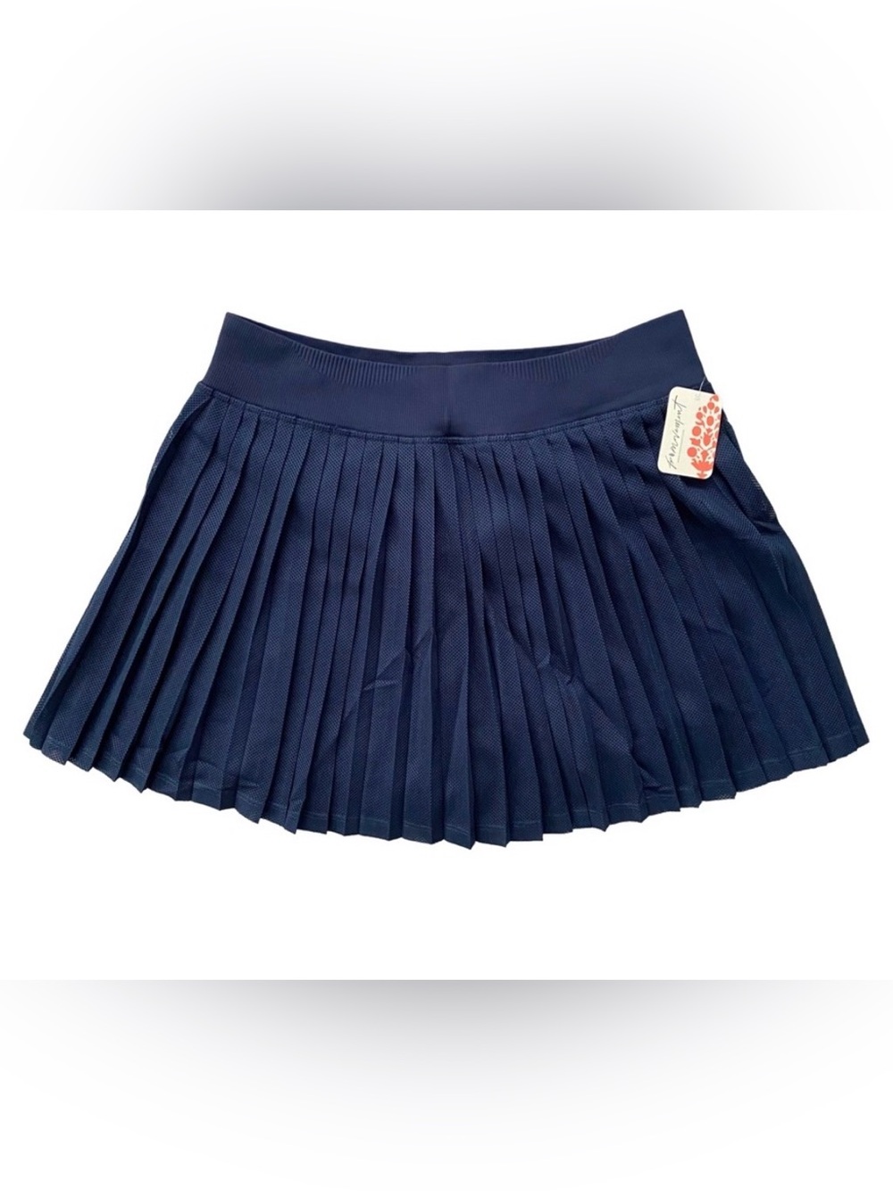 Free People Movement Rally Ruffle Pleated Mini Skirt Tennis- Navy Size M/L